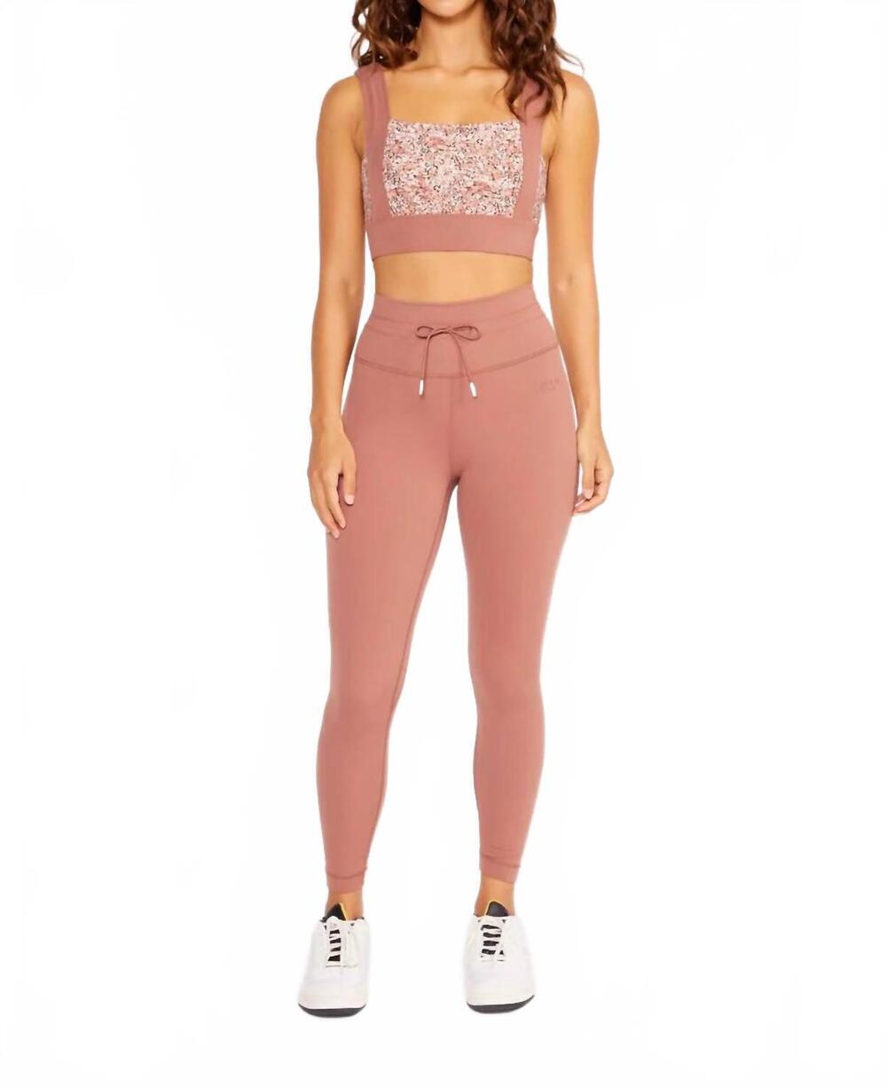 NEW CREAM YOGA aria 7/8 length leggings in rosewood